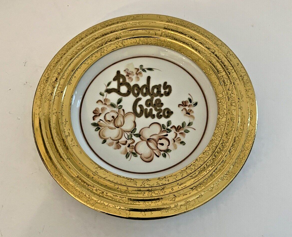 Bodas de Guzo The Guzo Wedding Custom Plate in Gold Azores Portugal Artist Sgned
