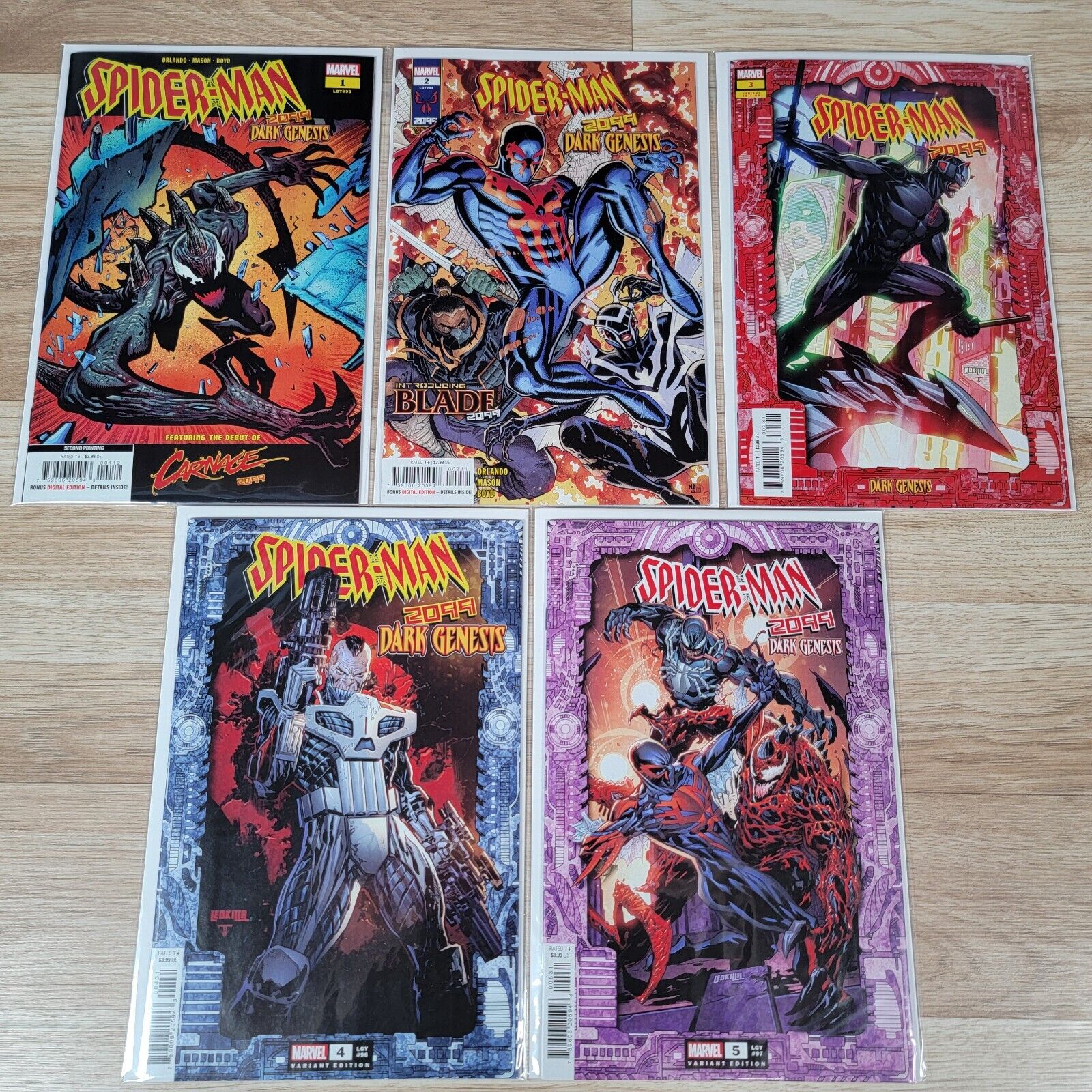 Spider-Man 2099 Dark Genesis #1-5 Full Run Variants Marvel Comics 2023 Lot of 5