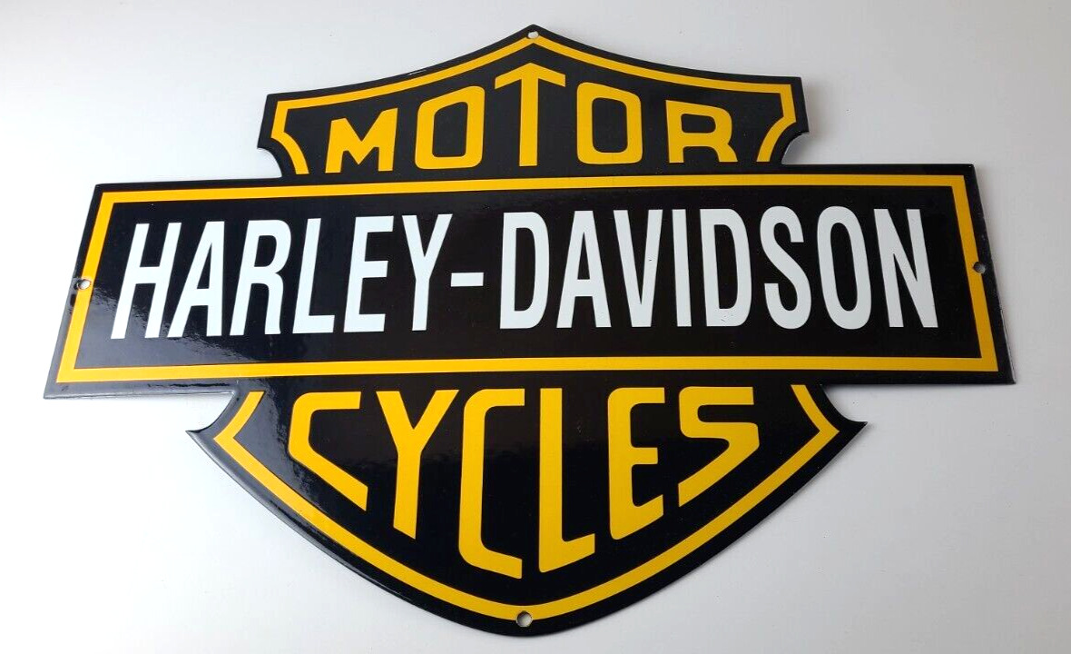 Vintage Harley Davidson Motorcycles Sign - Porcelain Gas Service Station Sign