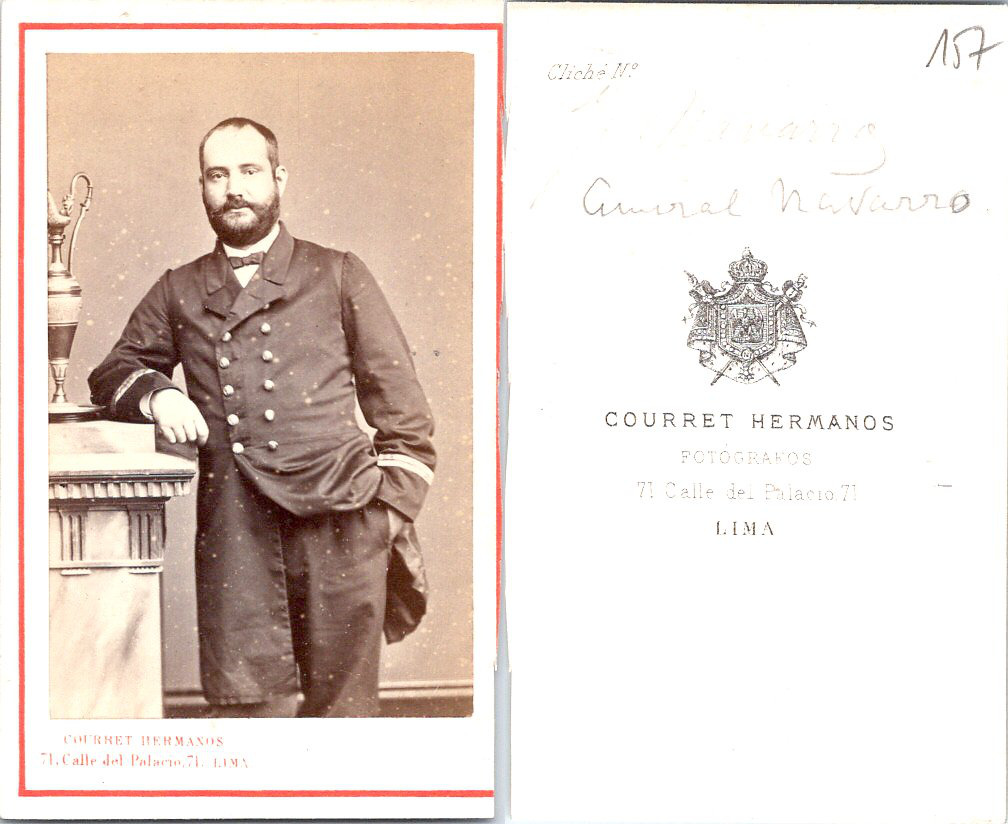 Courret, Lima, Admiral Navarro, circa 1865 Vintage CDV albumen business card - 
