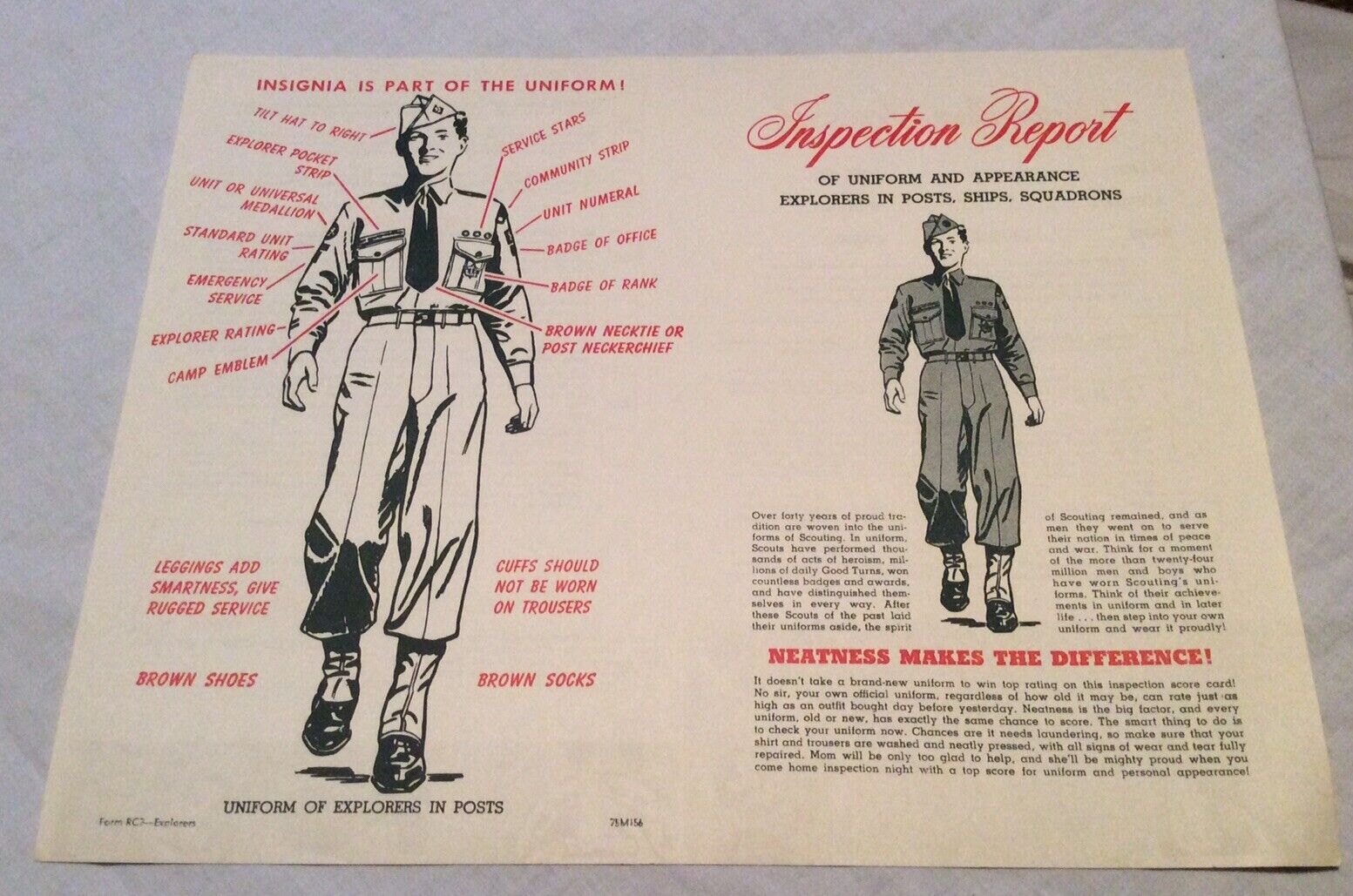 Vintage 1960\'s SUPER RARE BSA Explorers Inspection Report Uniform Boy Scouts