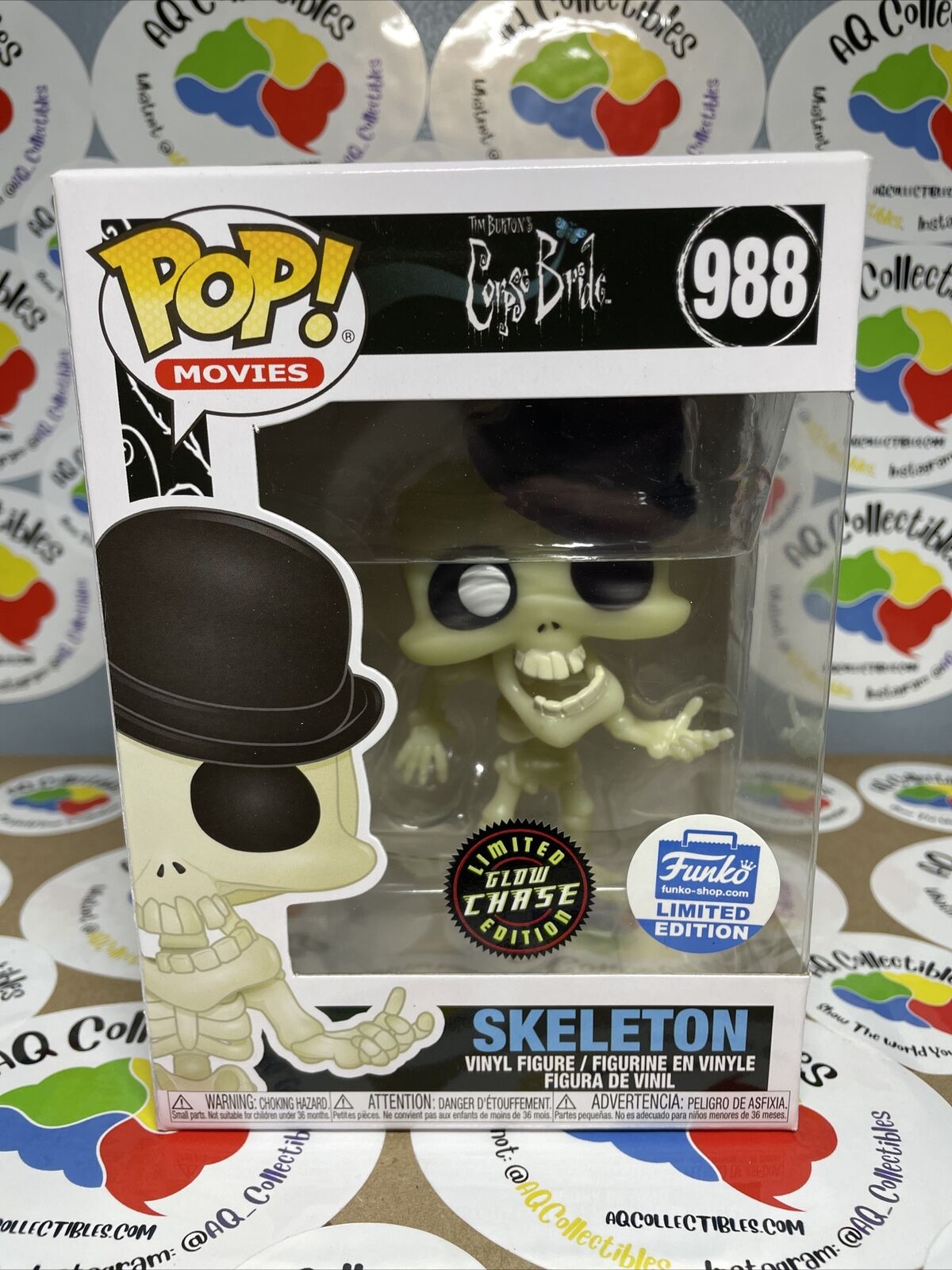 Skeleton Chase #988 Funko Shop Exclusive GITD w/ Hard Stack Corpse Bride Vaulted