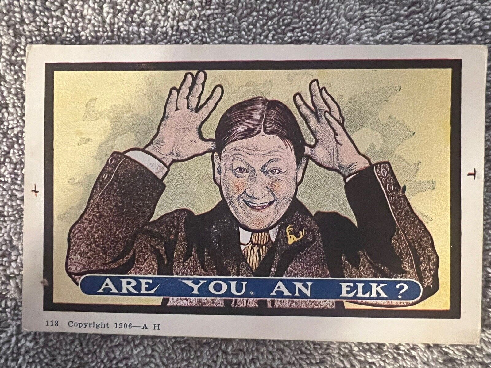 Vintage Elks Club Lodge Comic Humor Greeting  Postcard