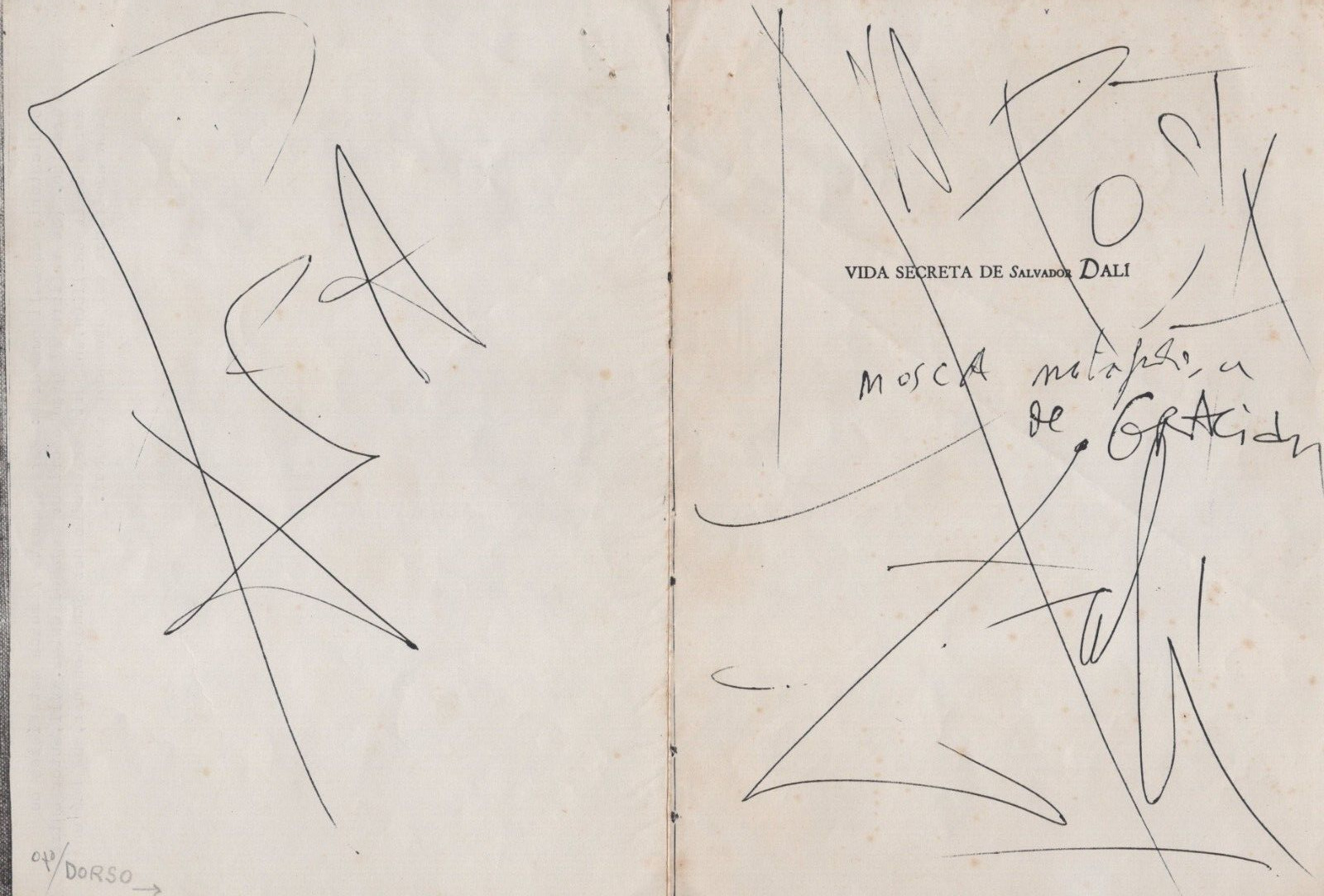 SPAIN ARTIST SALVADOR DALI SIGNED UNCOVER BOOK Signed Autographed  1942 ORIGINAL