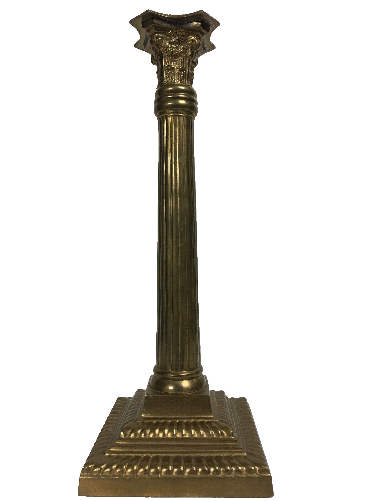 Antique Brass Candlestick MCM Cold Painted IMA Gilt Bronze Roman Column