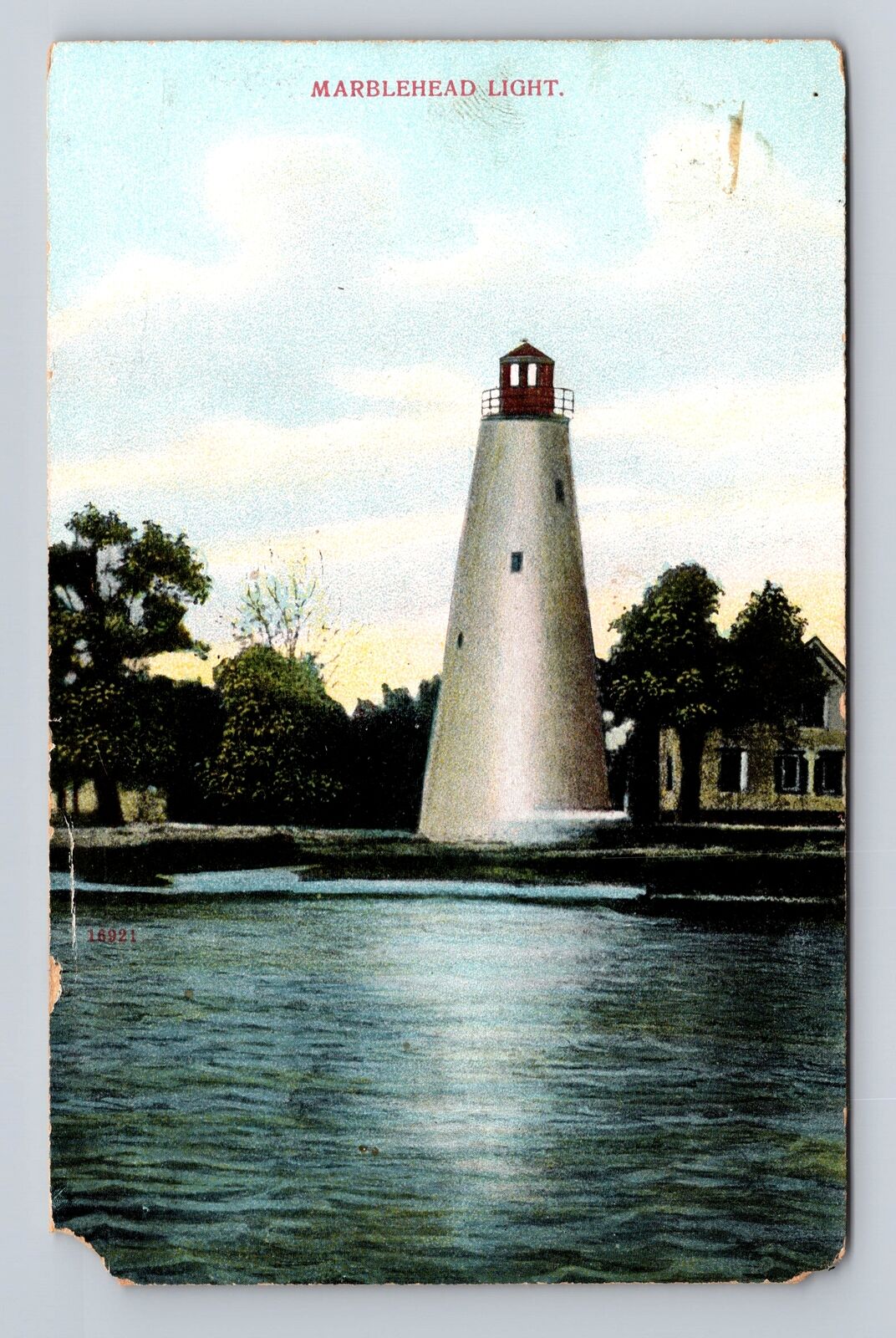 Marblehead OH-Ohio, Marblehead Lighthouse, Vintage PC Souvenir History Postcard