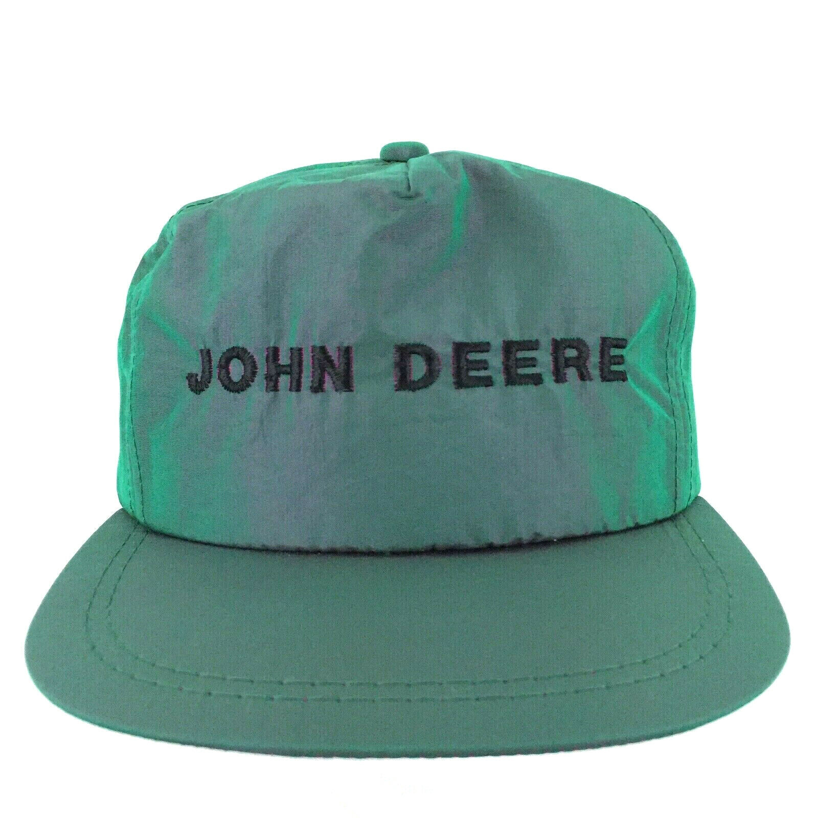 Vtg John Deere Iridescent Hat K-Products USA Logo Snap Back Trucker Baseball Cap