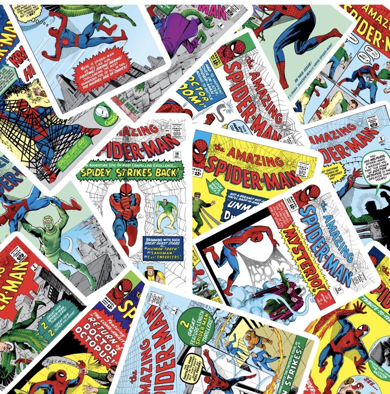 The Amazing Spider-Man Comic Book Covers Stickers 40 Pack Sticker Set Waterproof