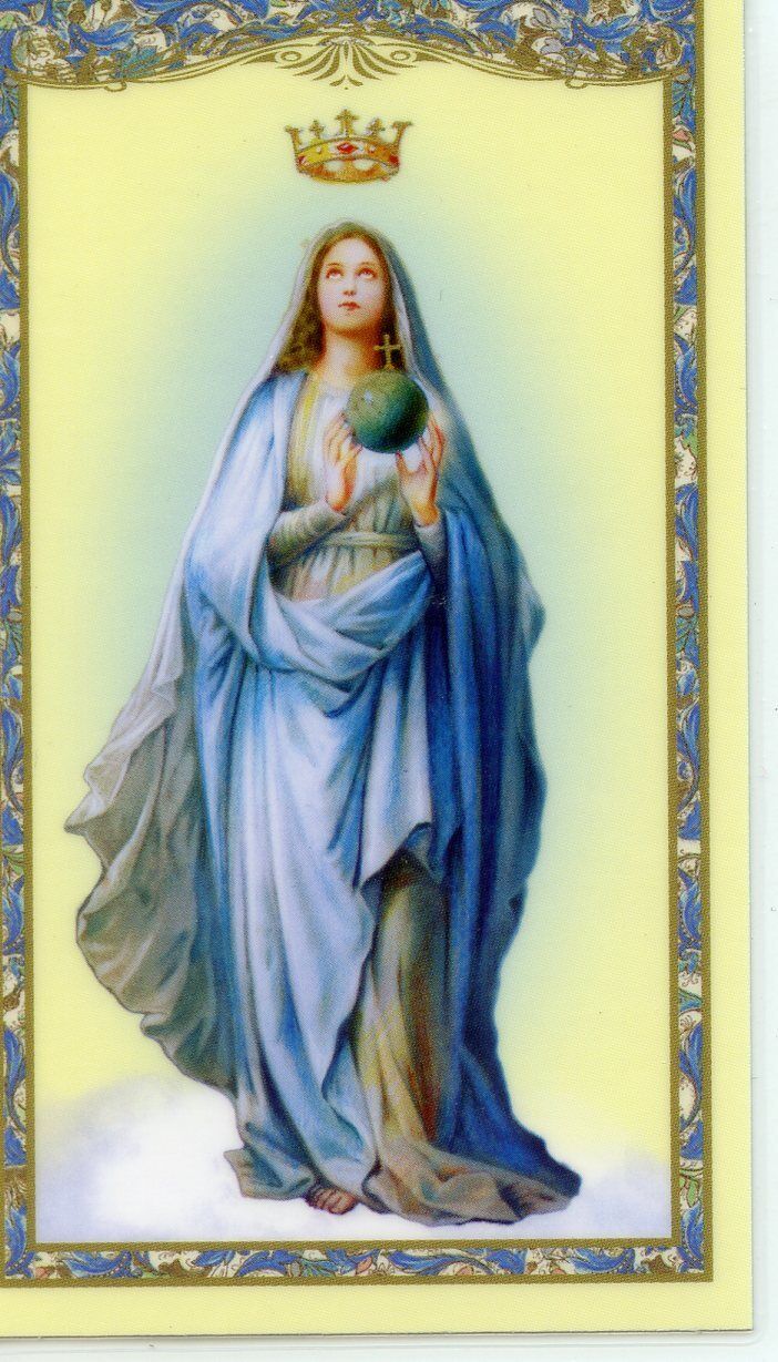 HAIL HOLY QUEEN  - Laminated  Holy Cards.  QUANTITY 25 CARDS