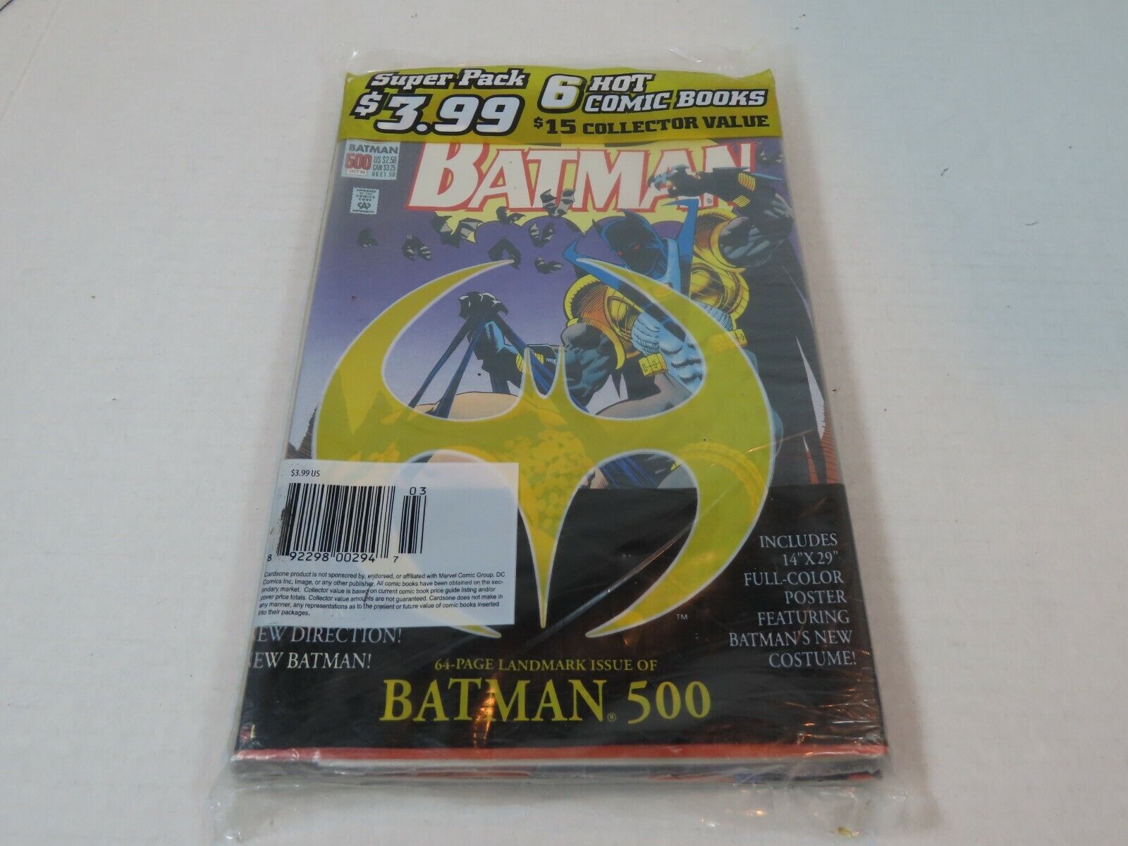 Comic Book Super Pack 6 Issues Batman 500 With Poster, Cardsone New Sealed