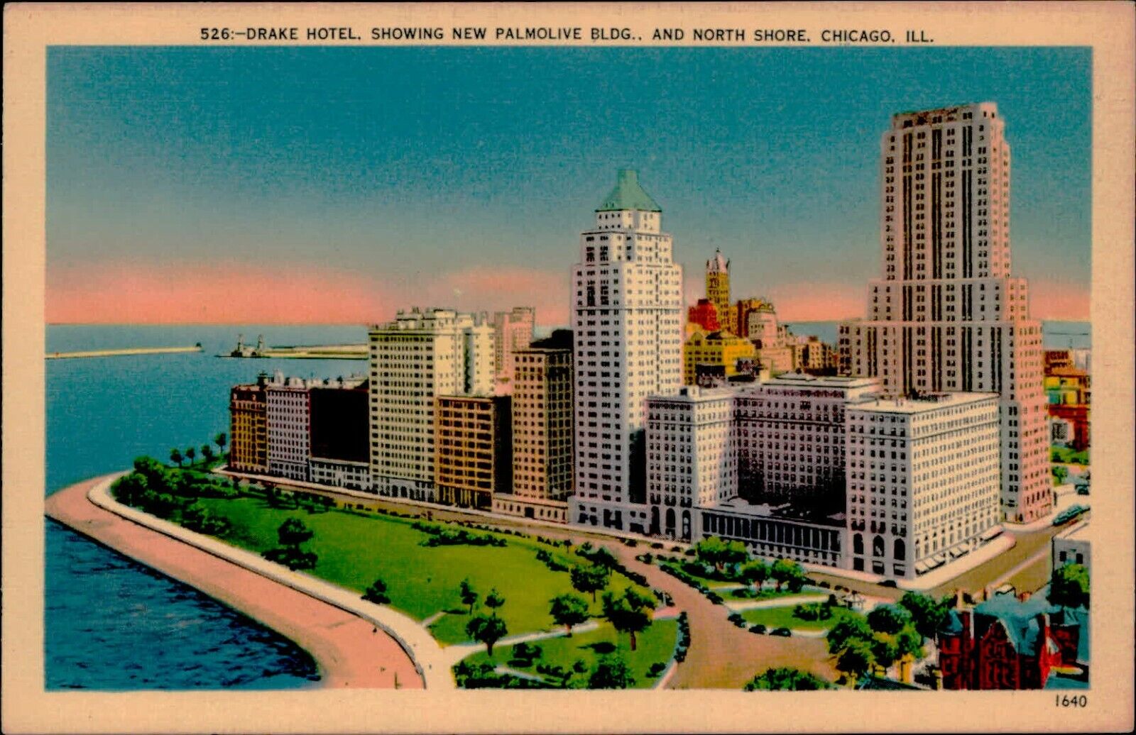 Postcard White Border Drake Hotel Chicago Illinois IL 