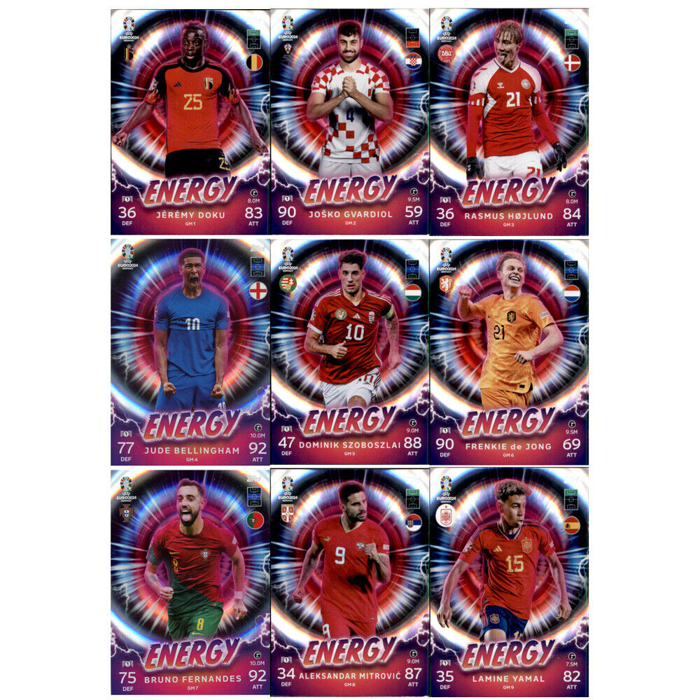 Topps Match Attax UEFA EURO 2024 Germany - All 9 Energy GM 1-9