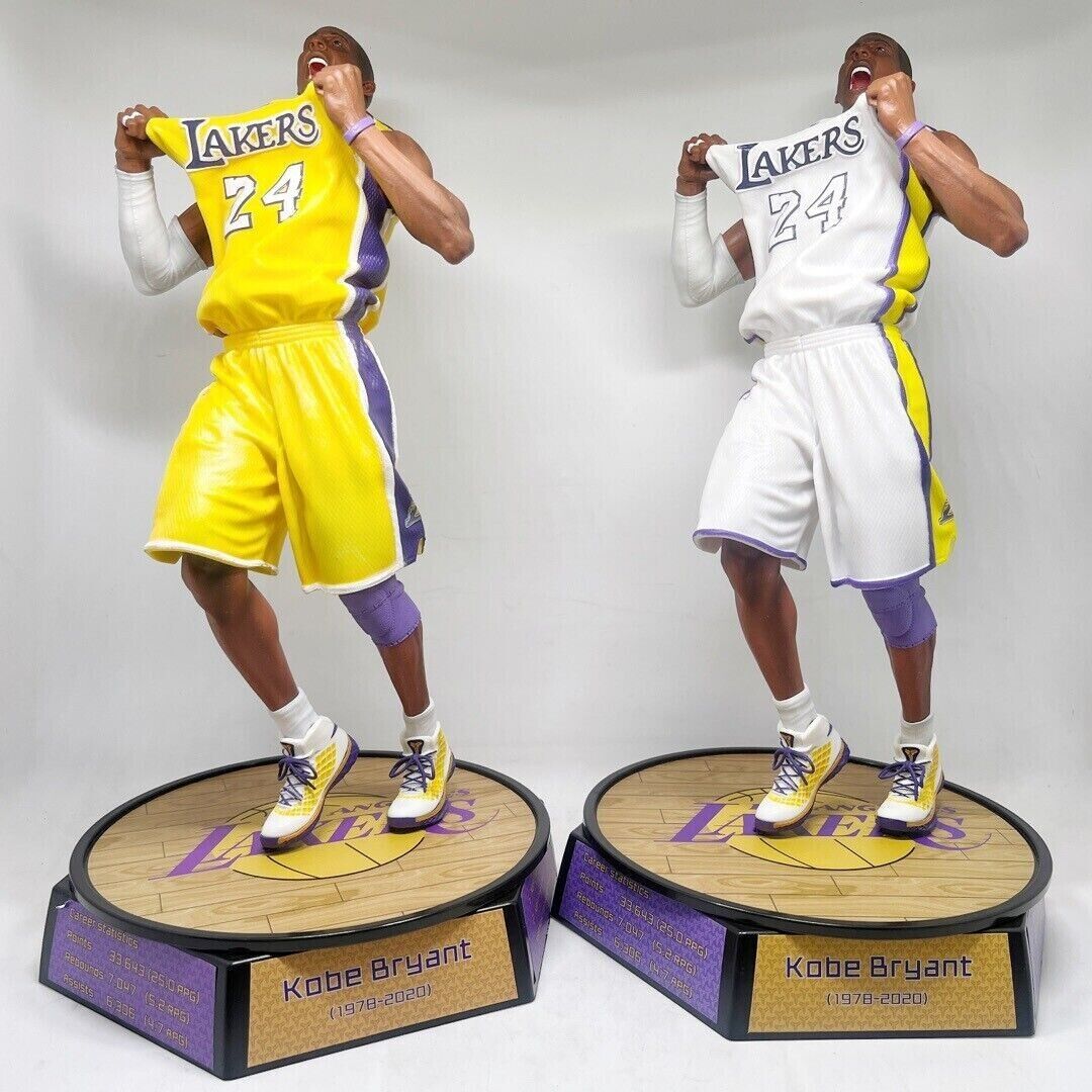 NEW Basketball Star Lakers Kobe Bryant Victory Shouting Yellow PVC Figure Statue