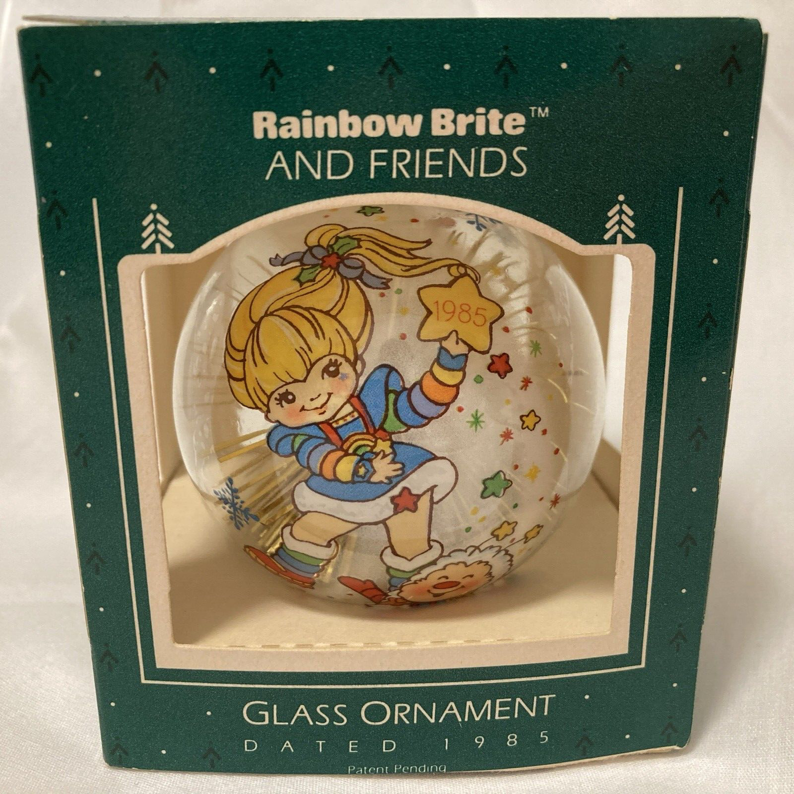 Rainbow Brite and Friends 1985 Hallmark Keepsake Glass Ornament in Box Vintage