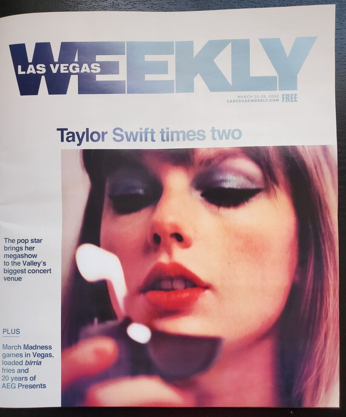 Las Vegas Weekly Oversized Magazine Featuring Taylor Swift