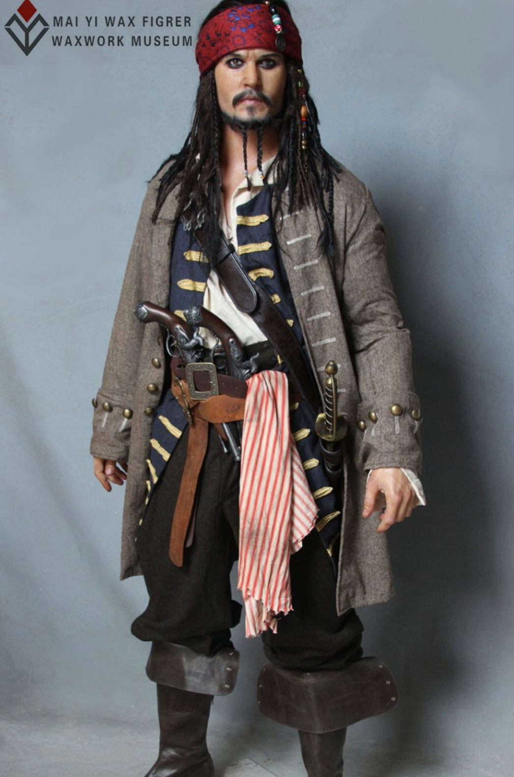 1:1 Life Size Jack Sparrow Statue Johnny Depp Prop Pirates Movie Display Style-2