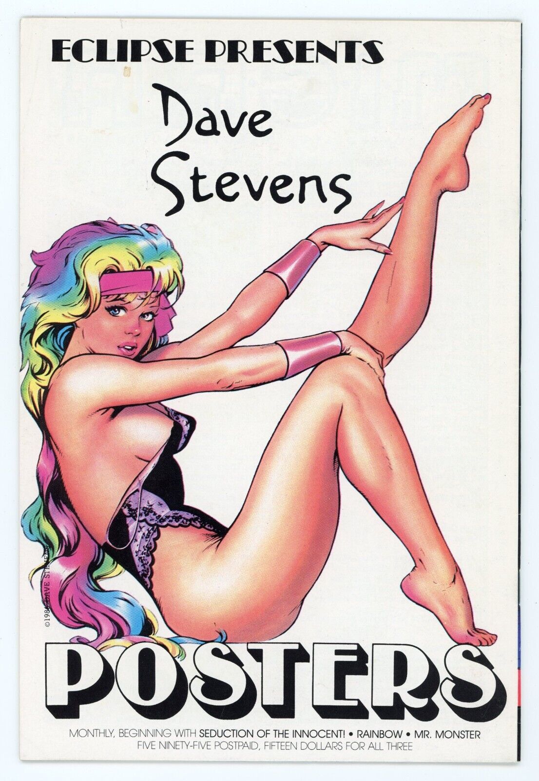 Eclipse Presents DAVE STEVENS Back Comic Cover AD (FN 6.0) Rainbow DNAgents GGA