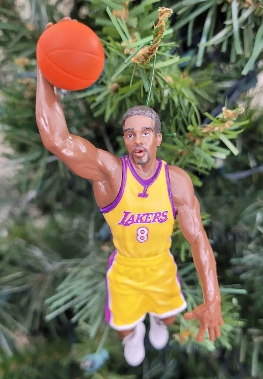 Kobe Bryant LA Lakers Los Angeles Basketball NBA Xmas Tree Ornament vtg Jersey 8