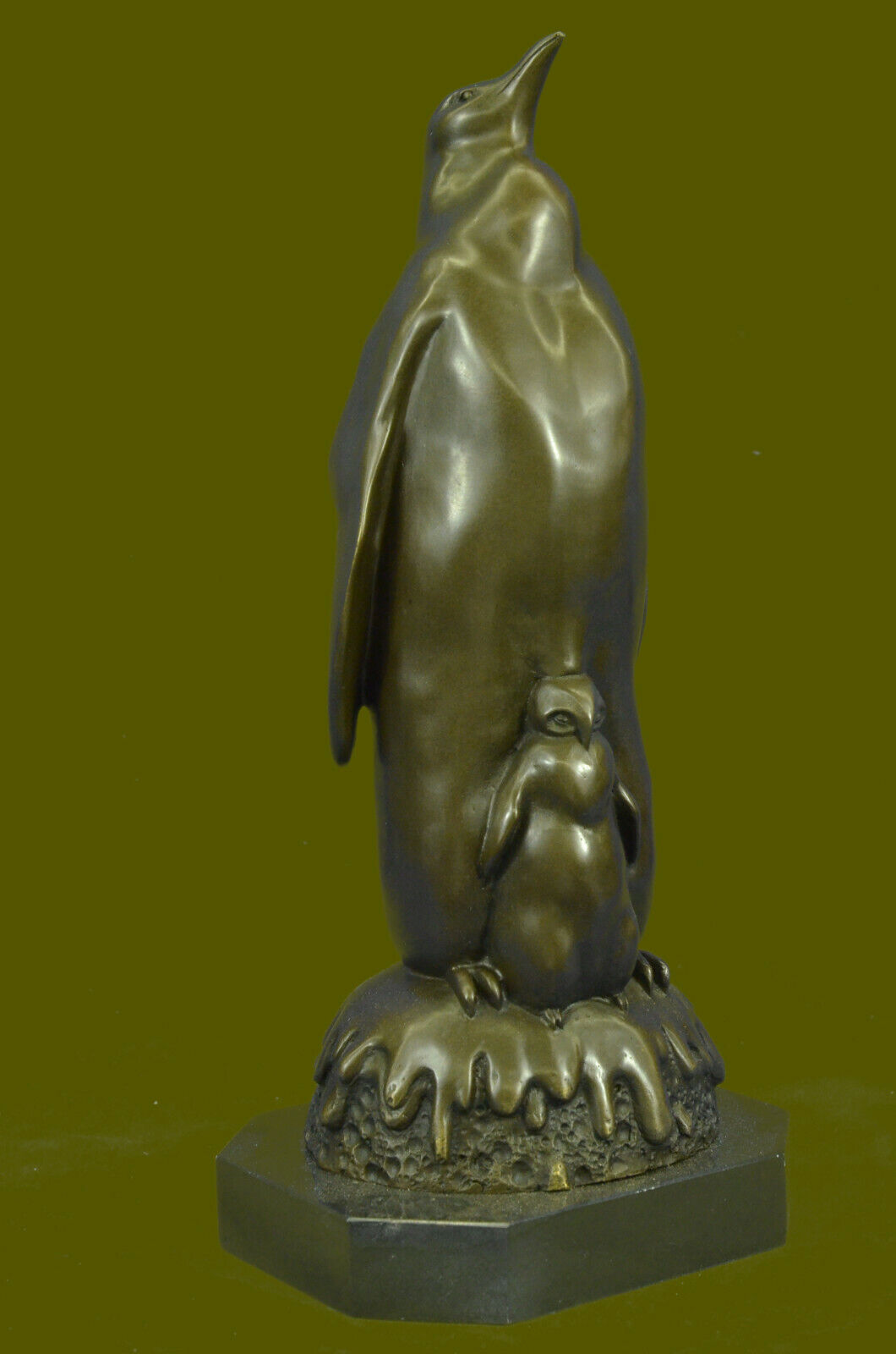 Bronze Sculpture Mother Penguin With Chick Masterpiece by Miguel Lopez Deco Deal