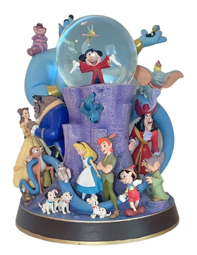 Rare Wonderful World Of Disney Snow Globe Music Box-Friend Like Me-1992-Large