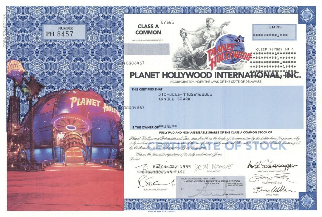 Planet Hollywood International, Inc. - Hollywood Themed Restaurant Chain Stock C