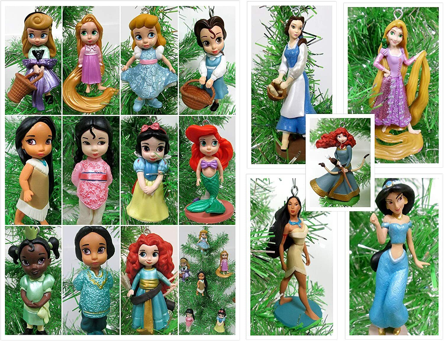 Christmas Ornament Princess Deluxe 12 Piece Set Featuring Random Princesses from