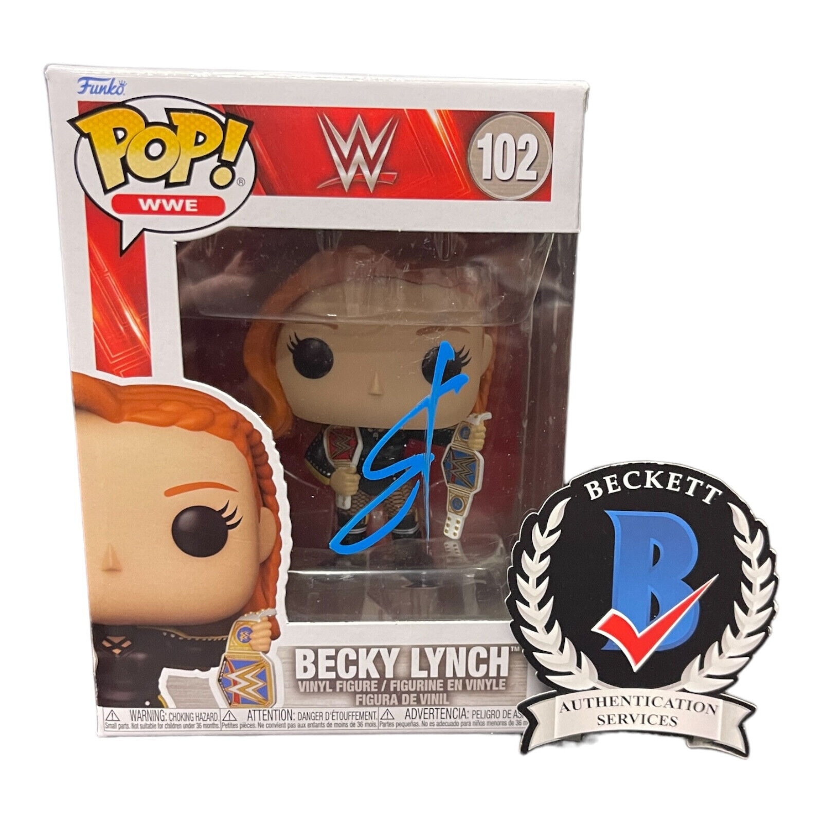 Becky Lynch Signed Autograph WWE Funko Pop 102 Beckett BAS The Man