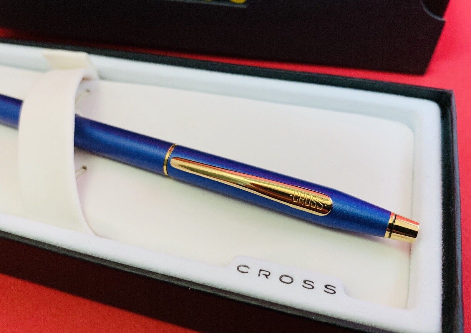 Cross Classic Century B/P Pen Blue Matte 23KT Gold Plated Accents Vintage W/Box