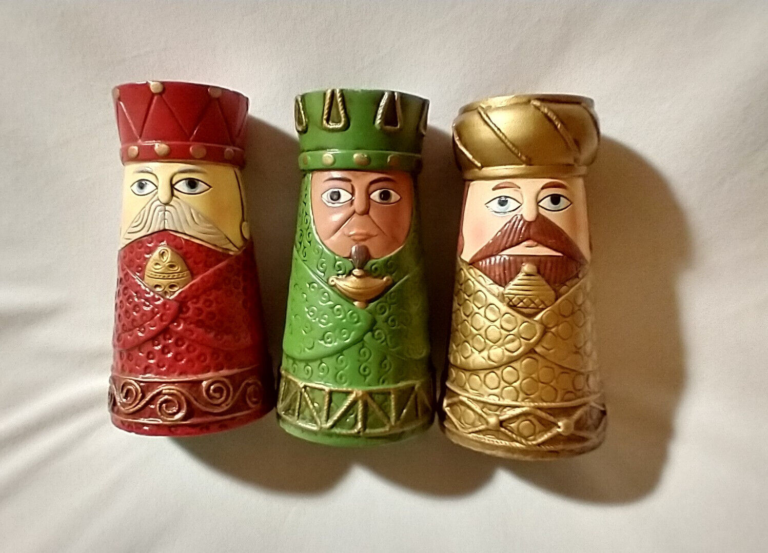 Set of 3 Vintage Dickson Japan Mid Century Three Wise Men Candle Holders