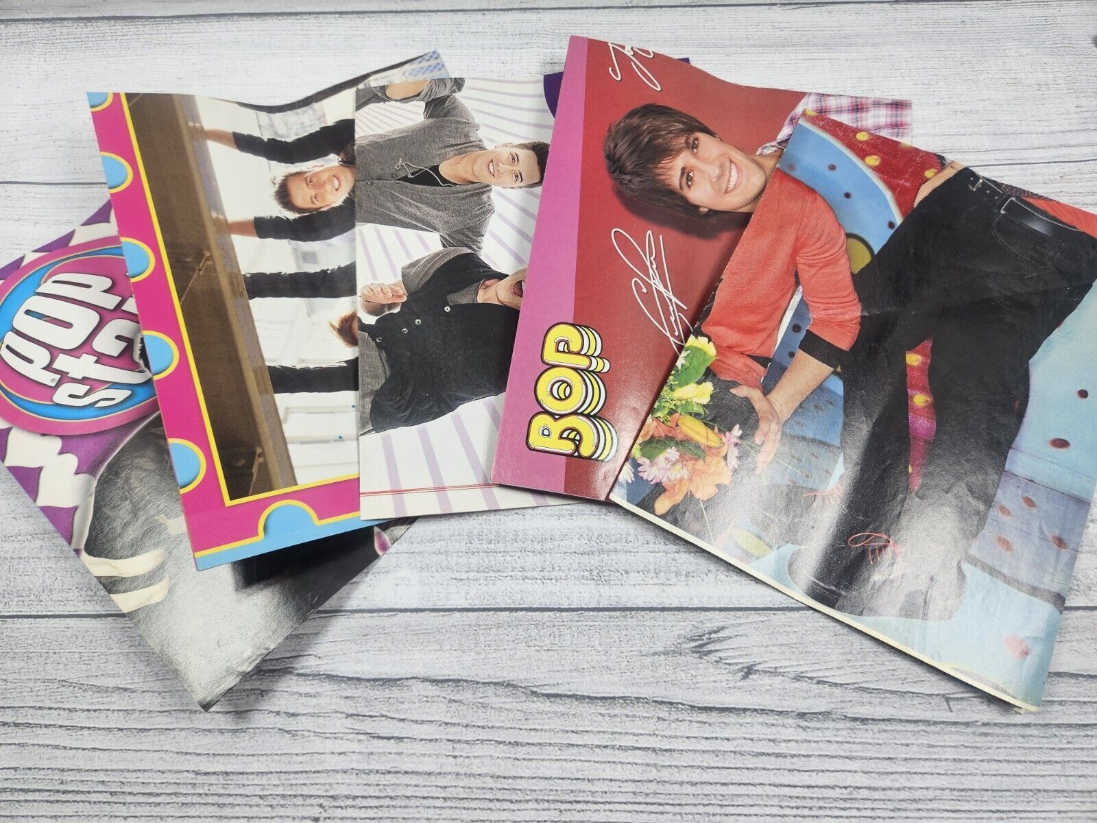 Justin Bieber Big Time Rush Lot of 5 Double sided center fold posters Bop Pop