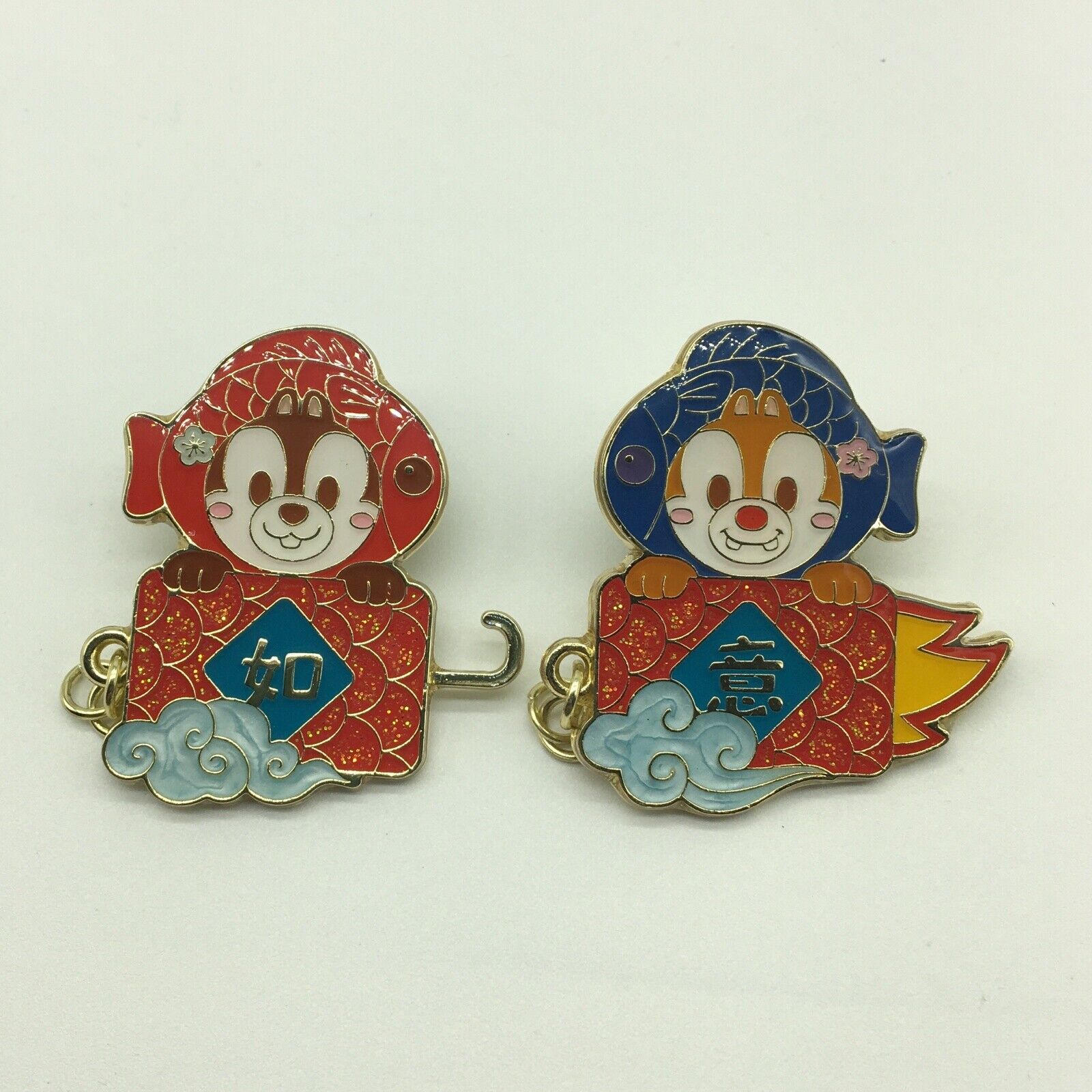 Disney Pin Shanghai SHDL 2024 SDR New Year Mystery Chip and Dale two pins