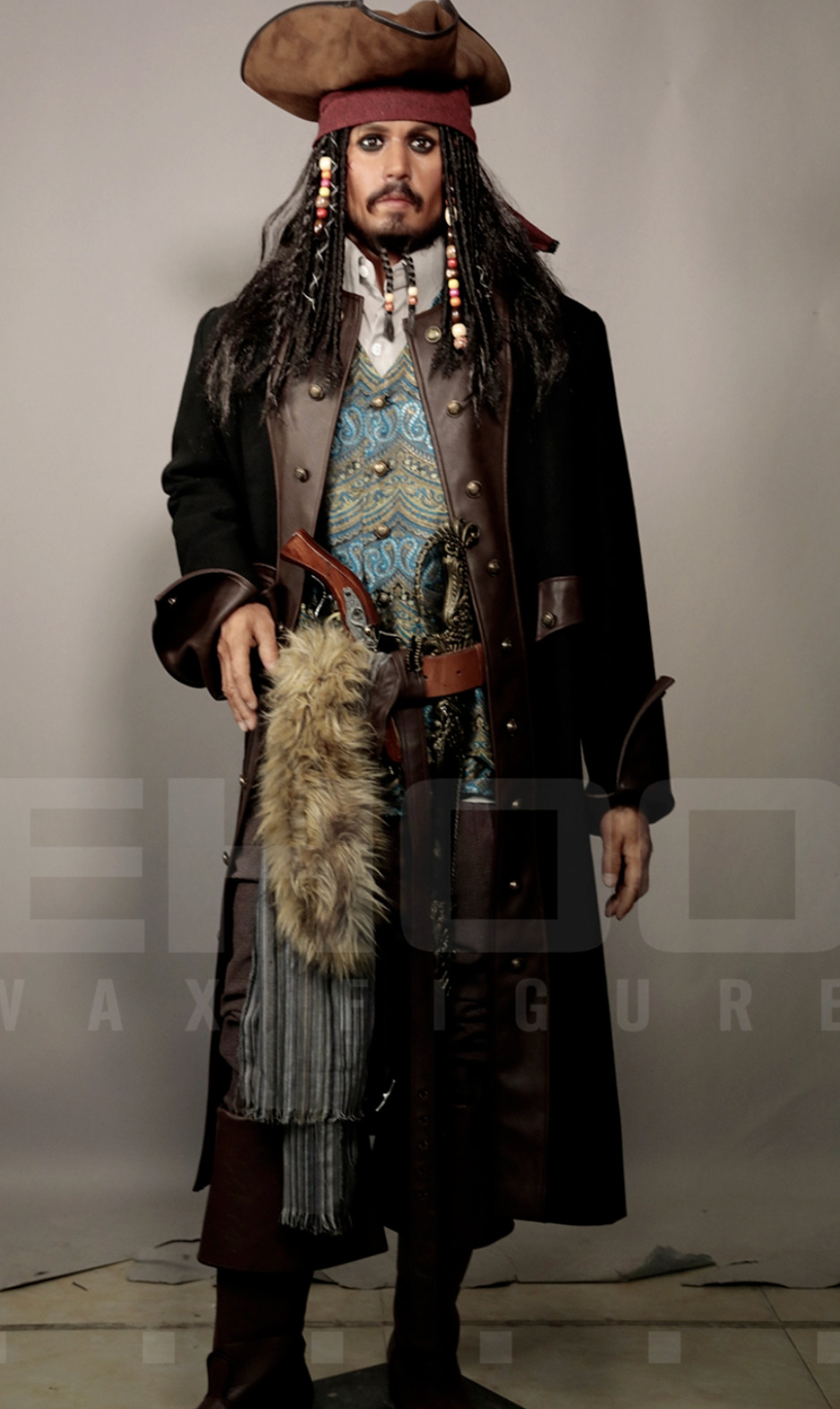 Jack Sparrow Life Size Statue Johnny Depp Amber Pirates Movie Display Style 1:1