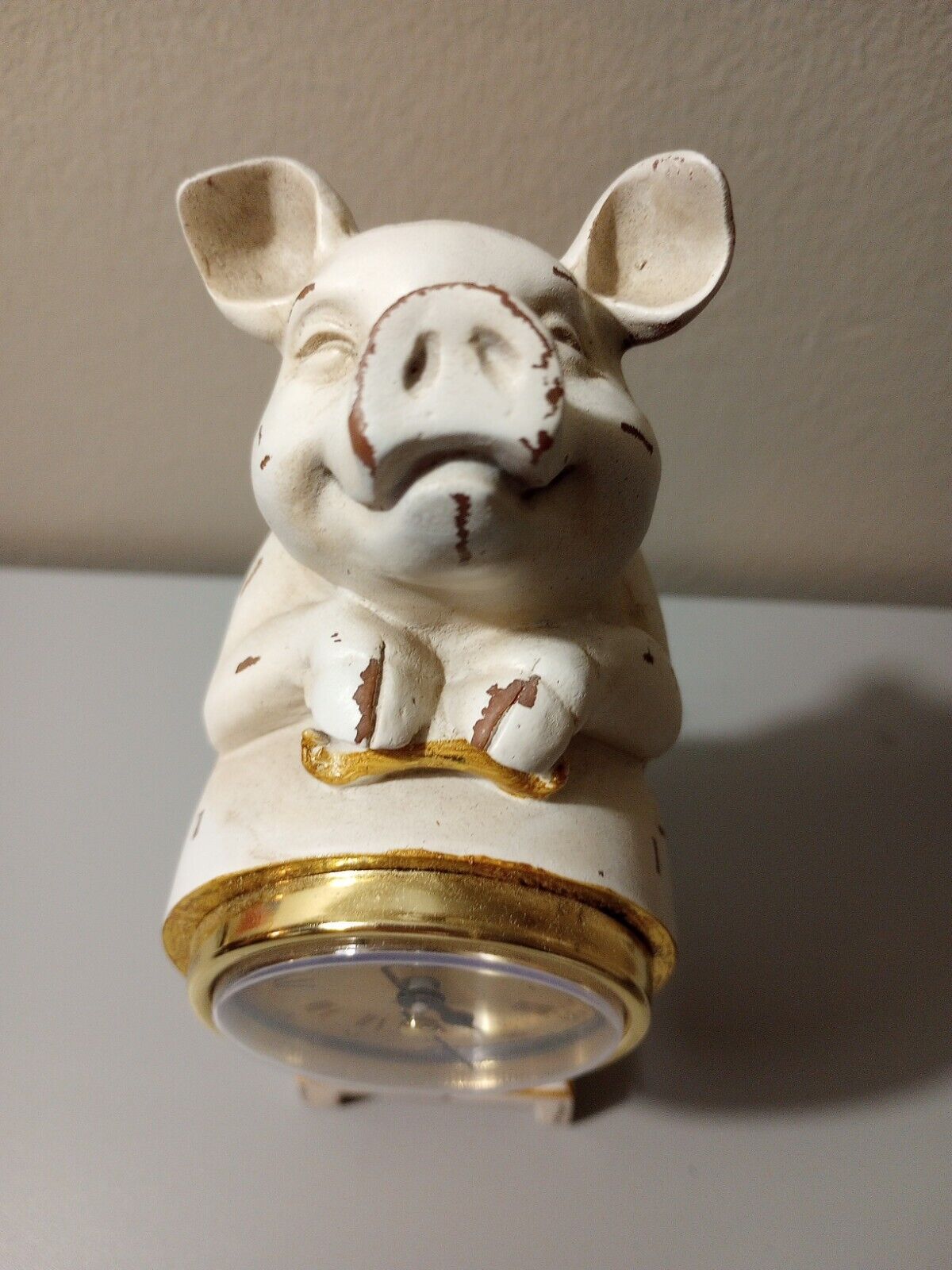 Pig Clock and Antique Hanging Table Clock
