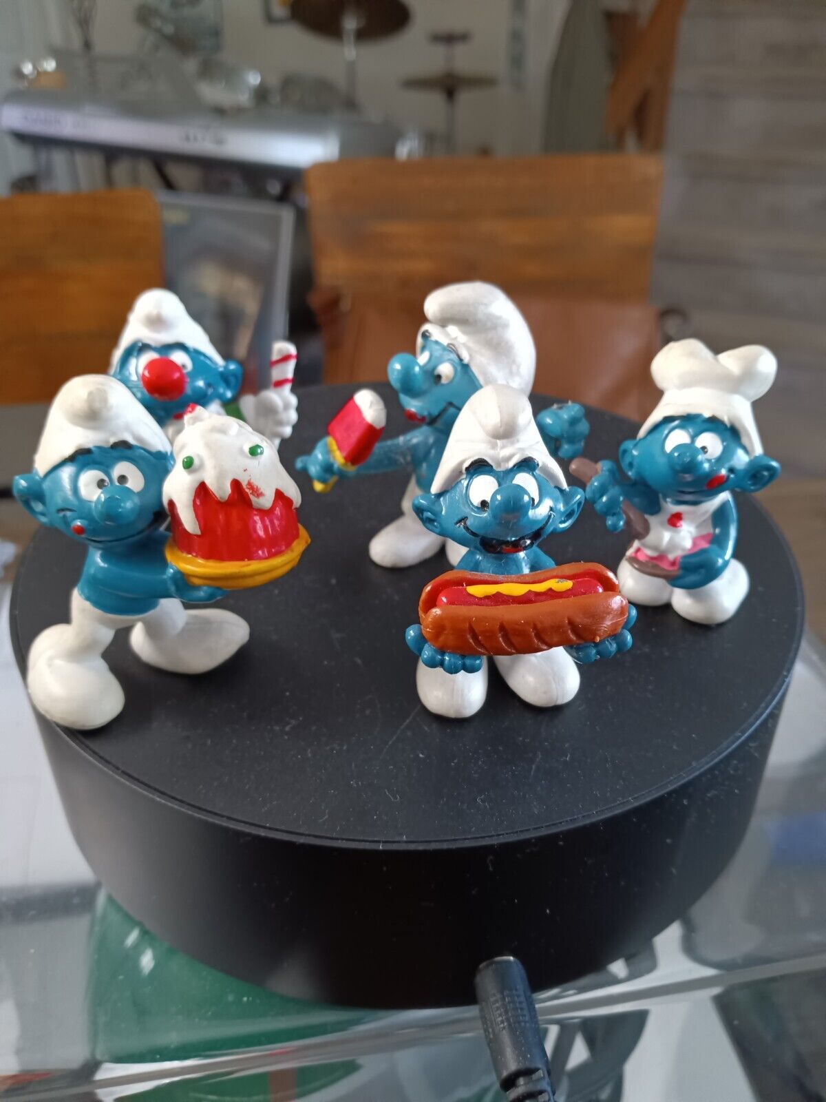VINTAGE Smurf Figurines - Food Figures. Lot Of 5