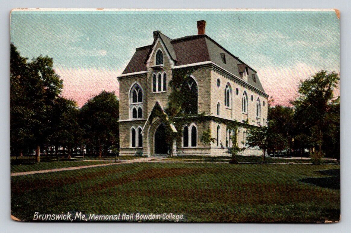 c1910 Memorial Hall Bowdoin College Brunswick Maine P628