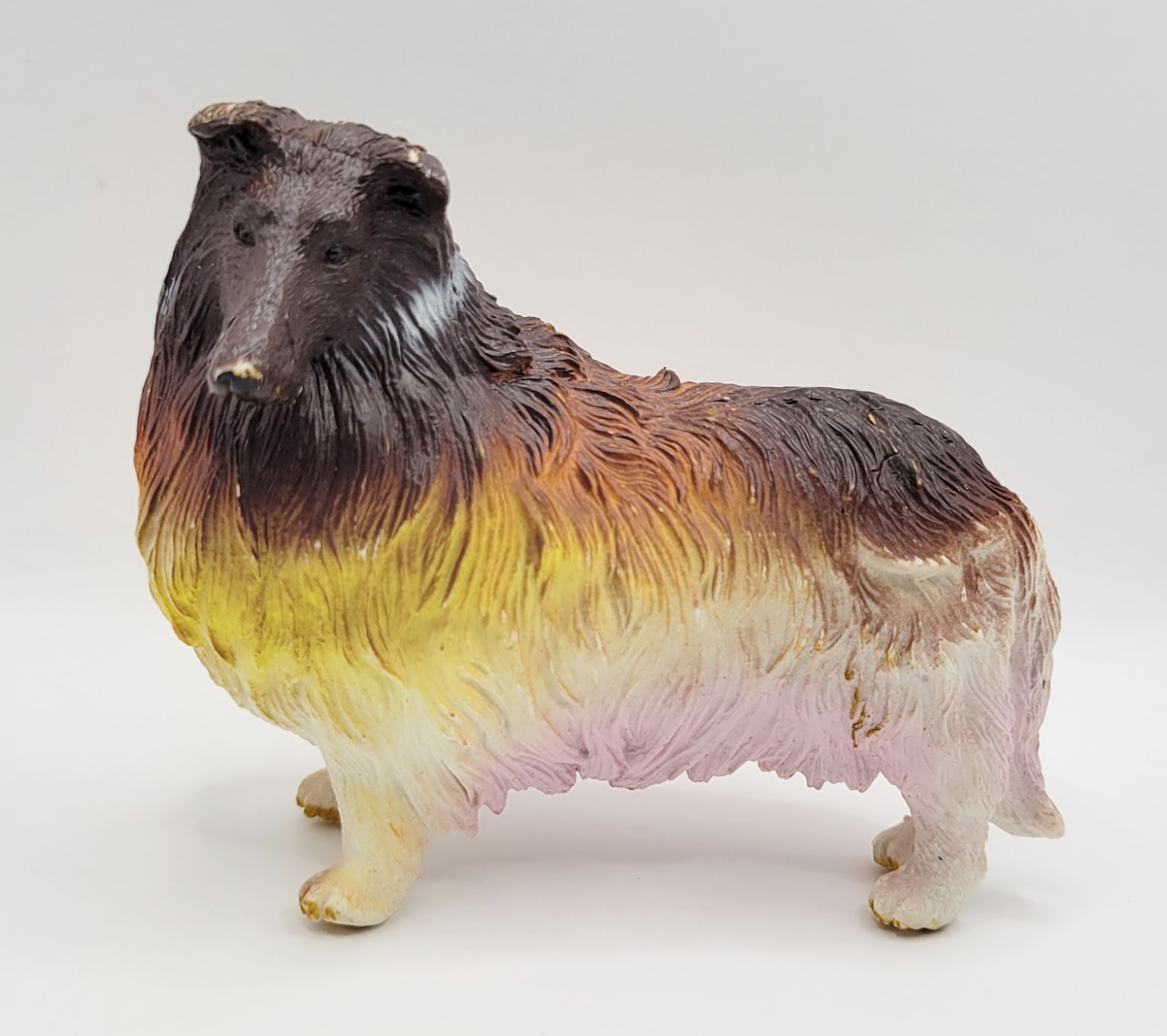 Vintage Shetland Sheepdog Sheltie Rubber Plastic Figure Figurine Toy
