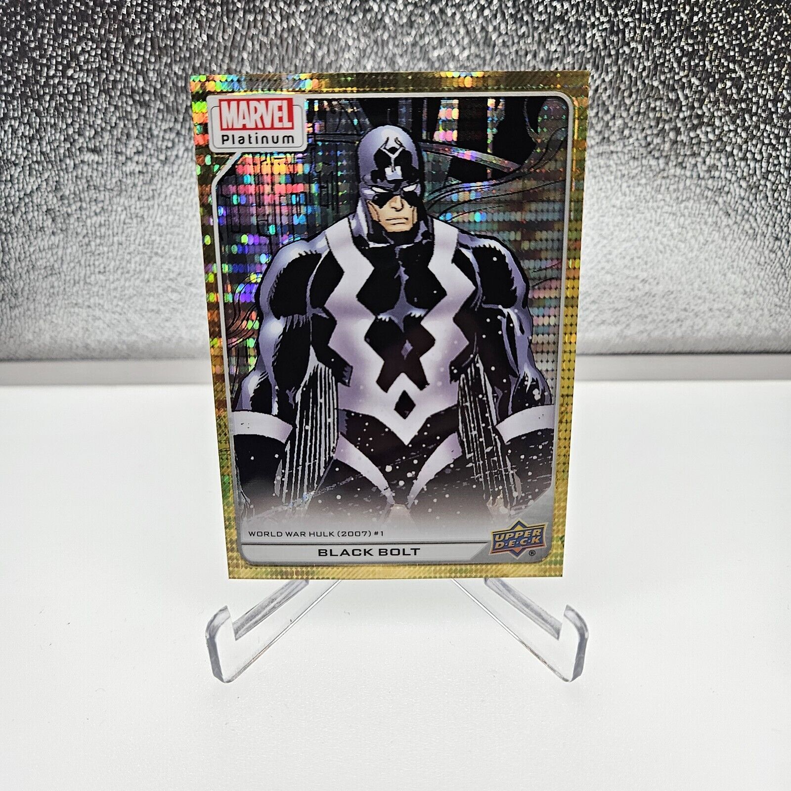 2023 Marvel Platinum Black Bolt Seismic Gold Card #198, 03/10 RARE