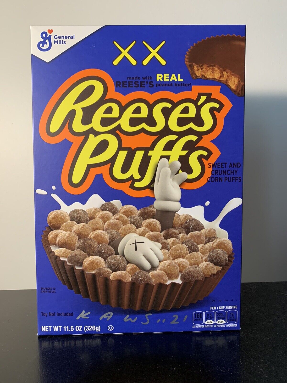 Signed by Artist KAWS (1 of 30)  - Limited Edition KAWS Reeses Puffs Cereal Box