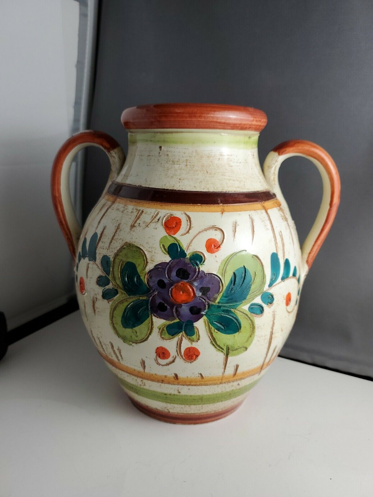 Vintage Pottery Colorful Vase