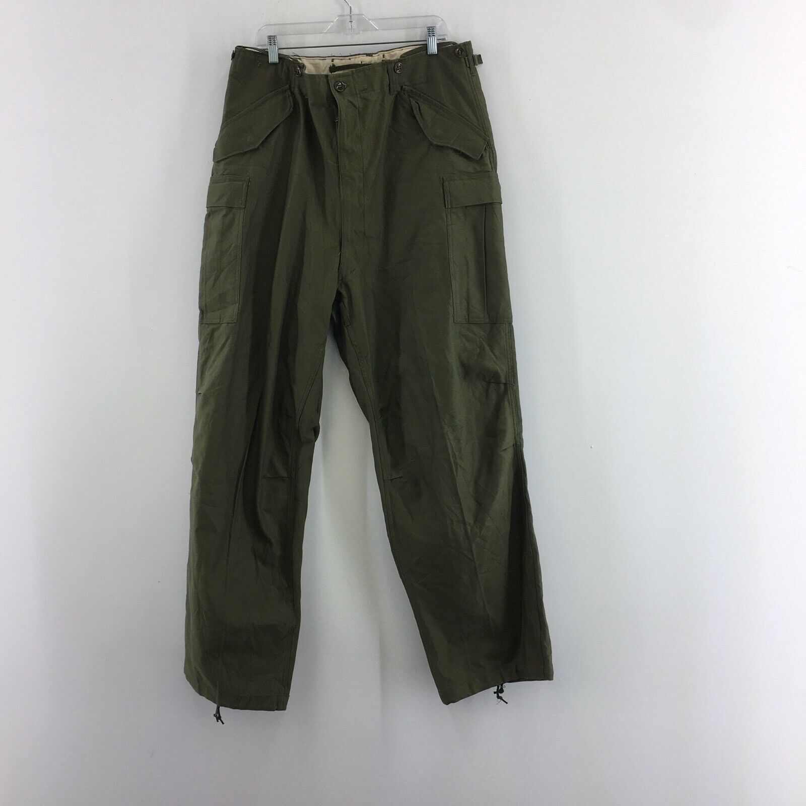 VTG 50s US Army M-1951 Sage Green Shell Outer Field Trousers Mens Size L Long