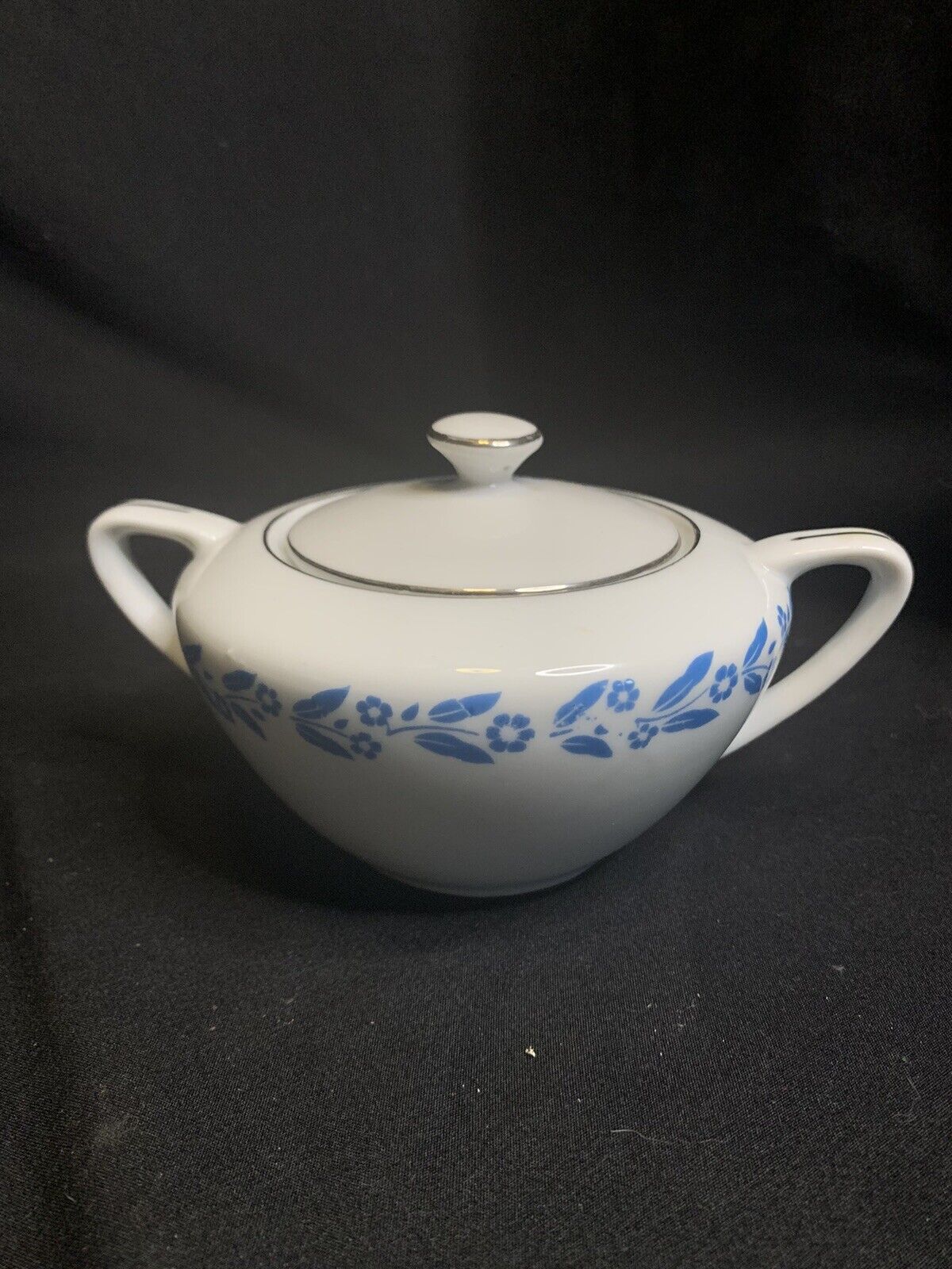 VINTAGE “Symphony in Blue” Fine China Sugar Bowl and Creamer Porcelain (Japan)