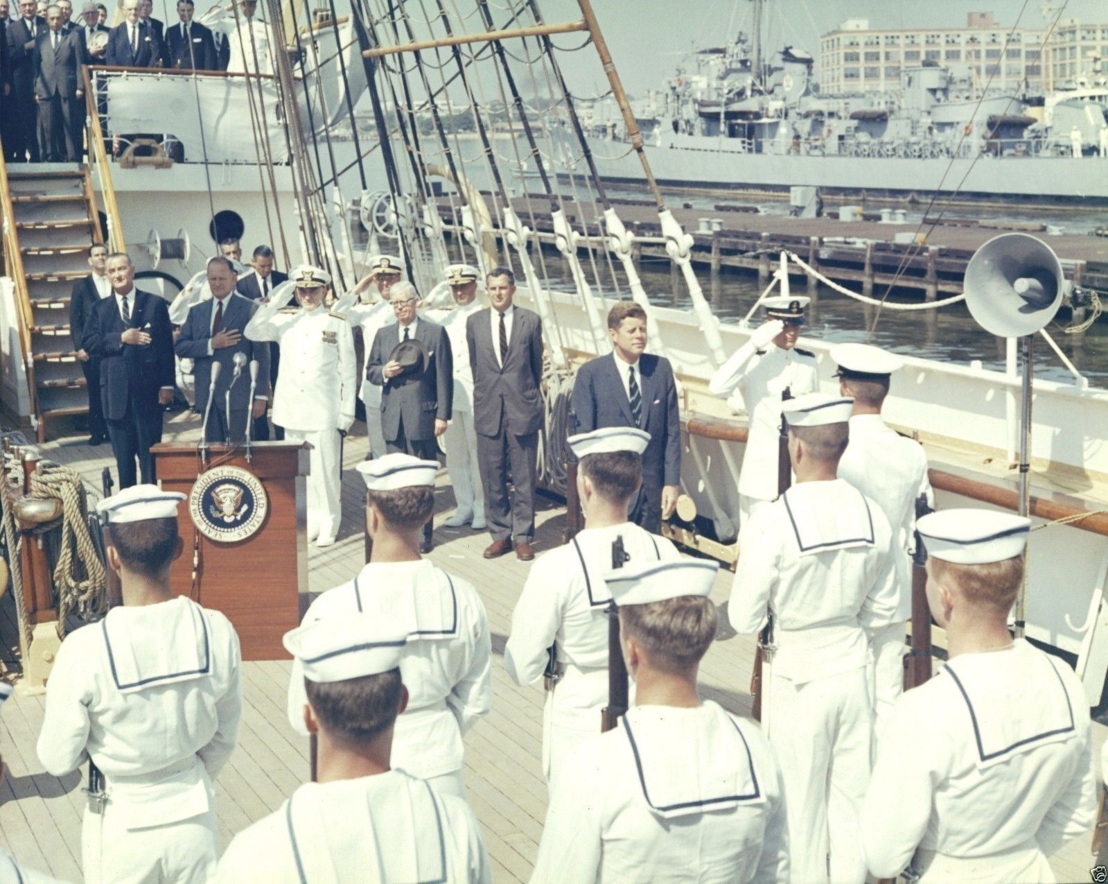 President John F. Kennedy inspects Coast Guard ship Eagle - New 8x10 Photo