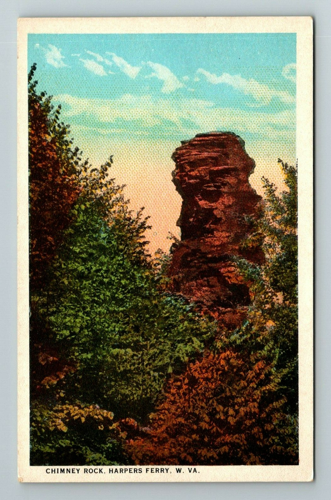 Harpers Ferry WV-West Virginia, Chimney Rock, Scenic View, Vintage Postcard