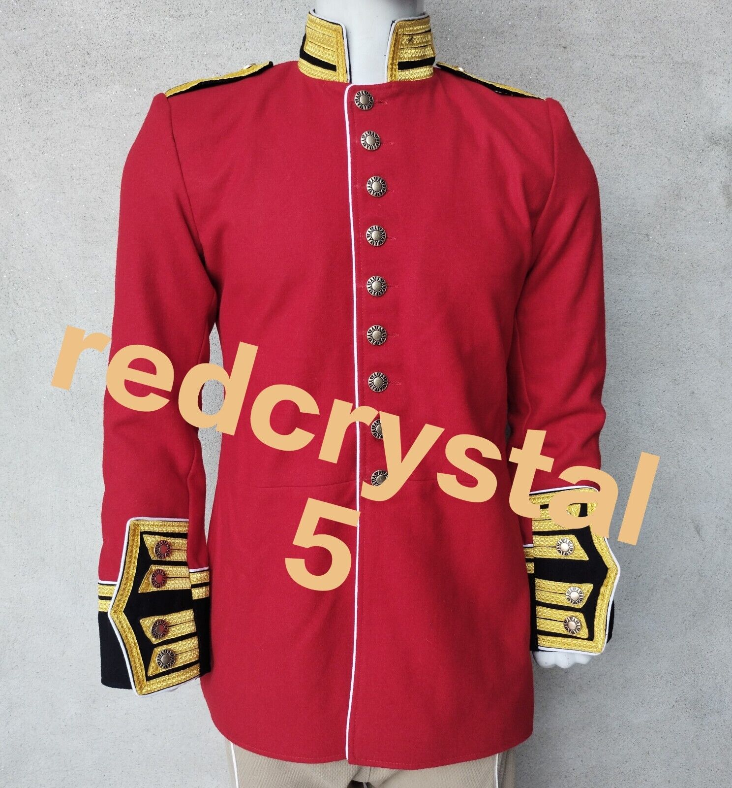 New Men\'s Red British Queen Guard Jacket Civil War Men Wool Coat Fast Shipping