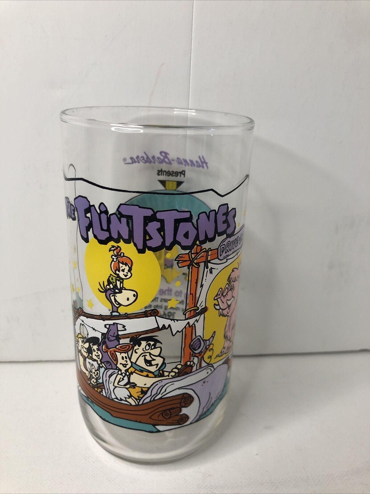 Vintage FLINTSTONES FIRST 30 YEARS Going To The Drive In 1964 Hardees Glass 1991