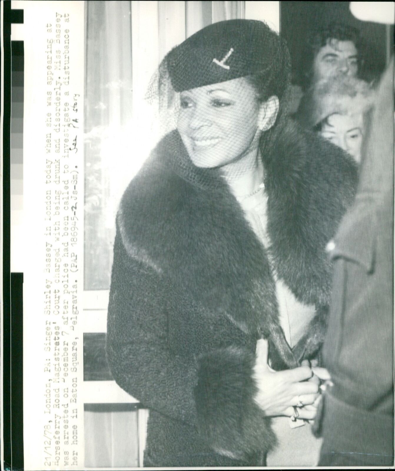 Singer Shirley Bassey appears at Horseferry Roa... - Vintage Photograph 4733744