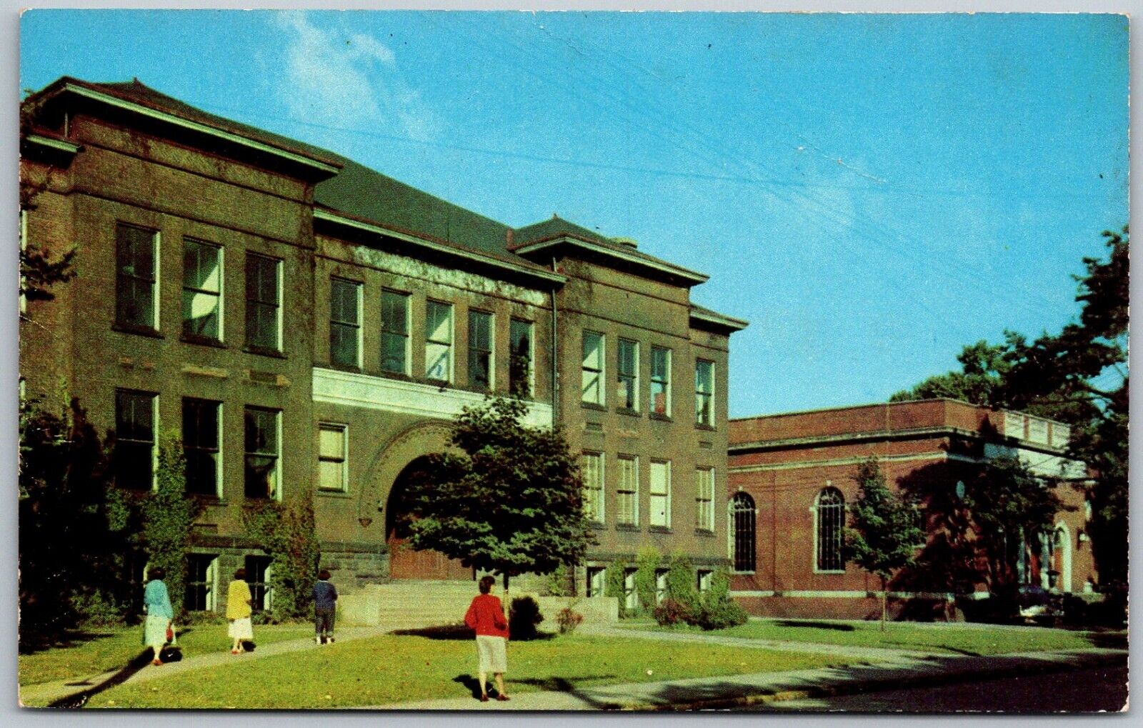 Beaver Pennsylvania 1950s Postcard High School Auditorium & Guymnasium