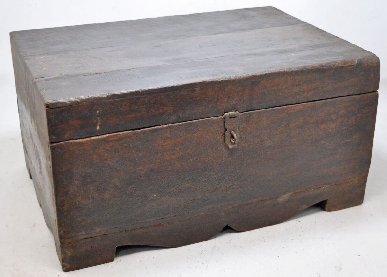 Antique Wooden Large Merchants Cash Chest Box Original Old Hand Crafted