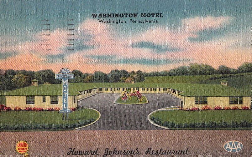 Postcard Washington Motel Howard Johnson\'s Restaurant Washington PA 