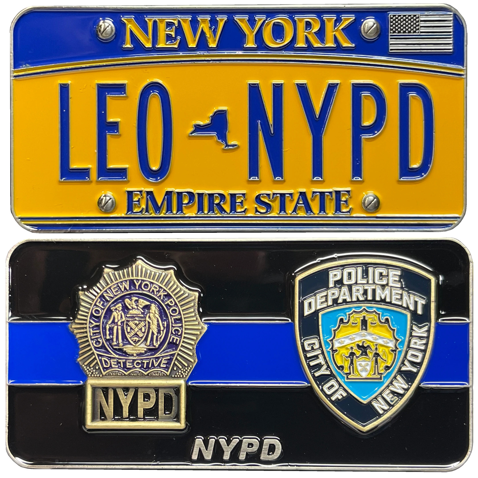 BL13-009 NYPD New York License Plate Thin Blue Line Police Detective Challenge C